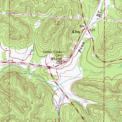 Topographic Map of Mount Joy Church, AL