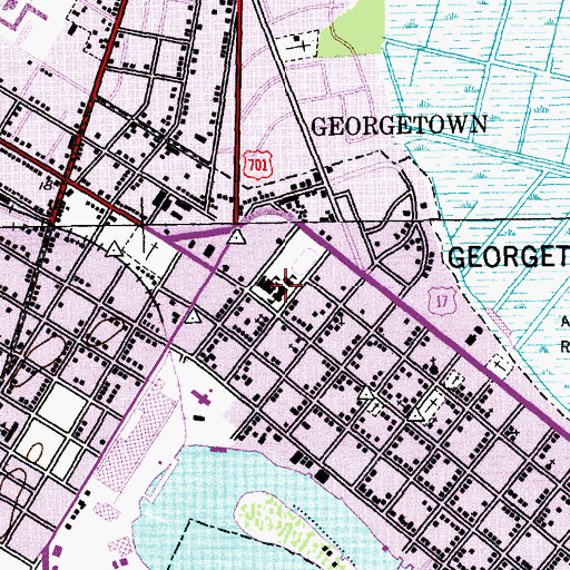 Topographic Map of Georgetown Public School (historical), SC