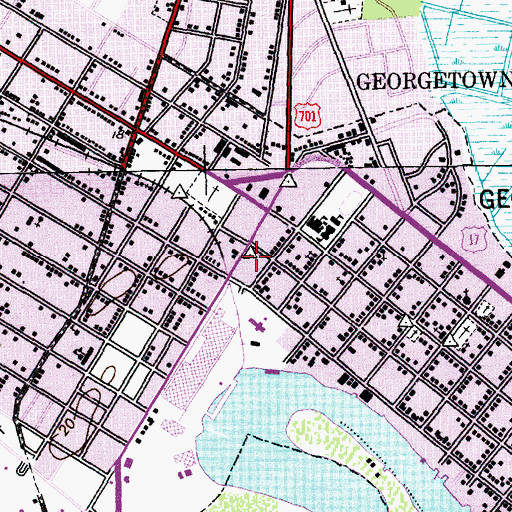 Topographic Map of Georgetown Waterworks, SC