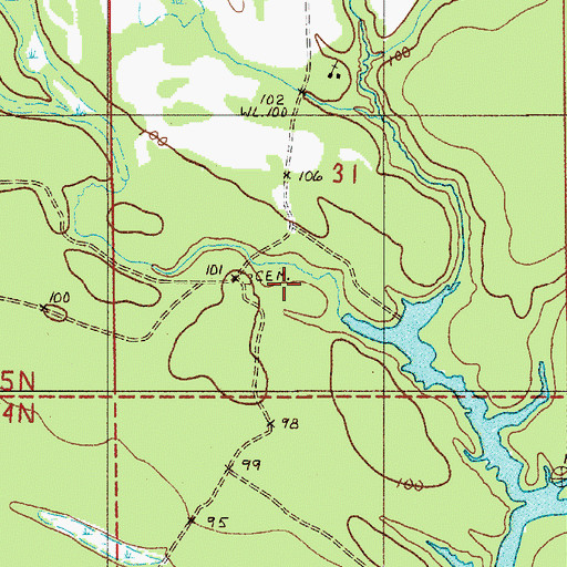 Topographic Map of Mount Leveton Cemetery, AL