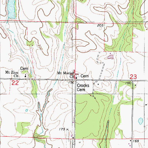 Topographic Map of Mount Mariah Church, AL