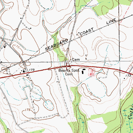 Topographic Map of Beauty Spot (historical), SC