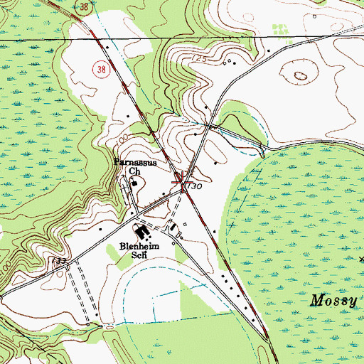 Topographic Map of Parnassus, SC