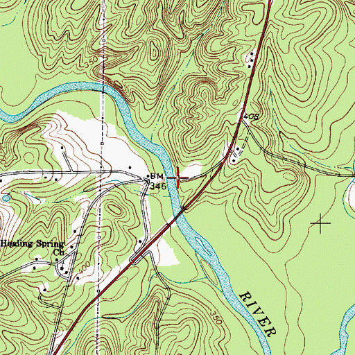 Topographic Map of Beaty Bridge (historical), SC
