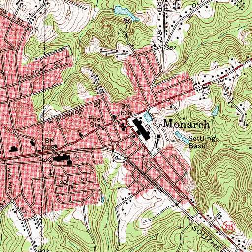 Topographic Map of Monarch Elementary School, SC