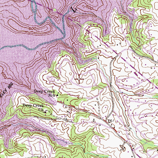 Topographic Map of Bridgewater, SC