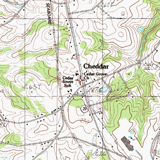 Topographic Map of Cedar Grove Baptist Cemetery, SC