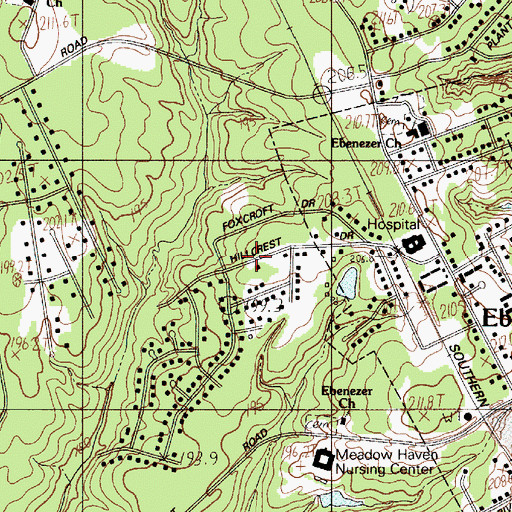 Topographic Map of Botany Woods, SC