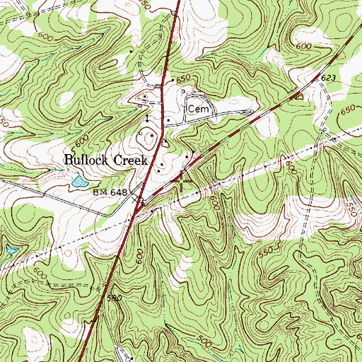 Topographic Map of Bullock Creek School (historical), SC