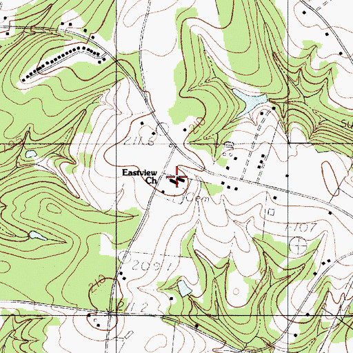 Topographic Map of Eastview Baptist Church, SC