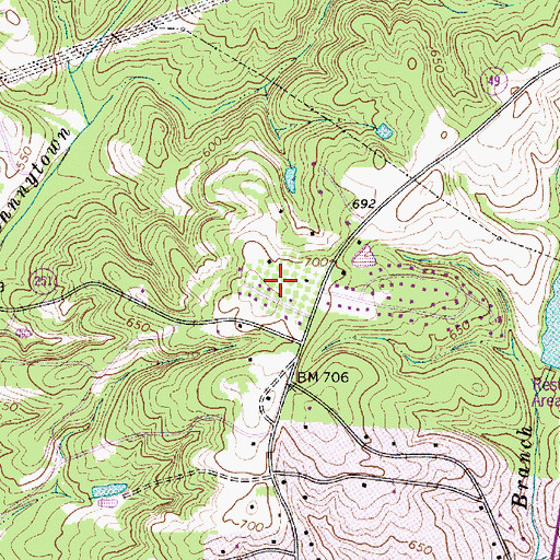 Topographic Map of Grey Rock Golf Course, SC