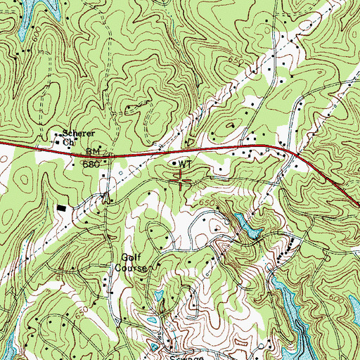Topographic Map of Honeysuckle Woods, SC