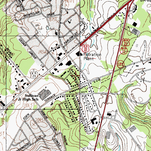 Topographic Map of Kenilworth Acres, SC