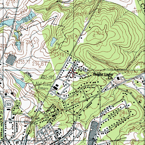 Topographic Map of Lincoln Estates, SC