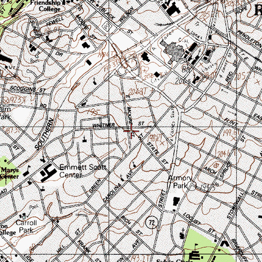 Topographic Map of Park Baptist Church, SC