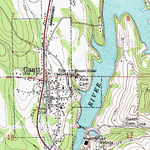 Topographic Map of Mount Sinai Missionary Baptist Church, AL