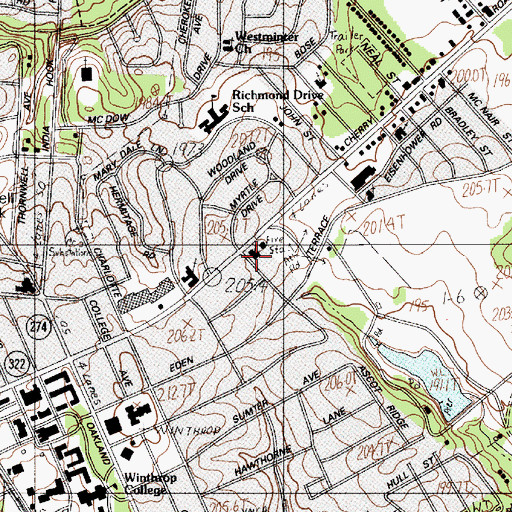 Topographic Map of Trinity Bible Church, SC