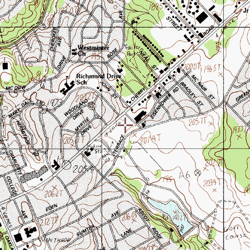 Topographic Map of Winthrop Park, SC