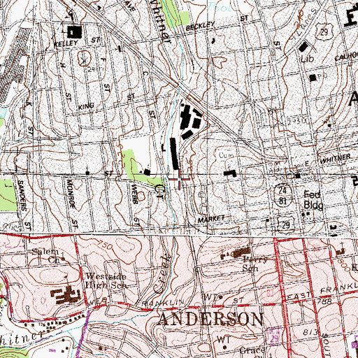 Topographic Map of Abney Mills Park, SC