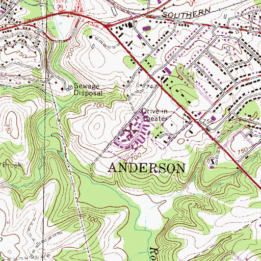 Topographic Map of Anderson Gardens, SC