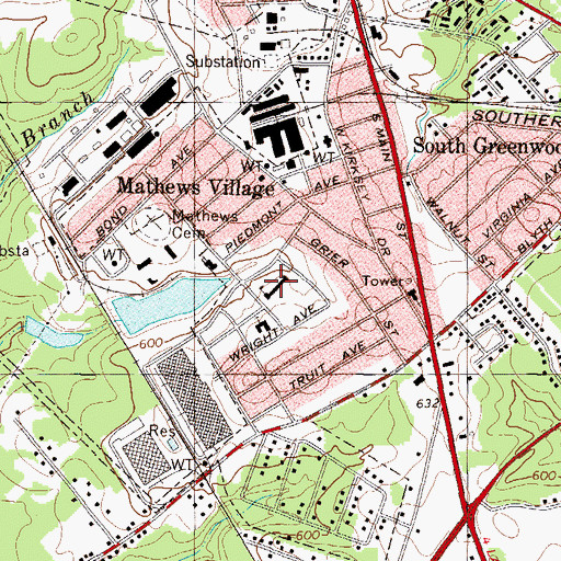 Topographic Map of Mathews Primary School, SC