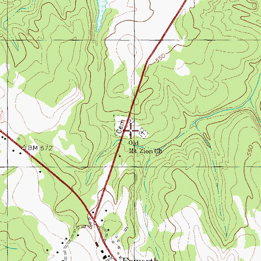 Topographic Map of Old Mount Zion Church, SC