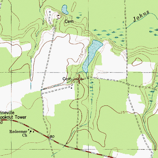 Topographic Map of Mahan Plantation Cemetery, SC