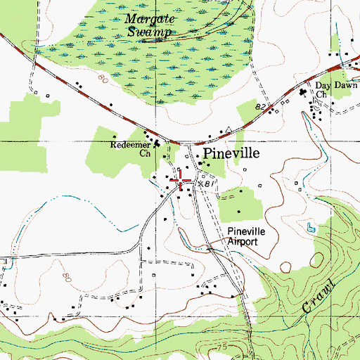 Topographic Map of Murrell (historical), SC