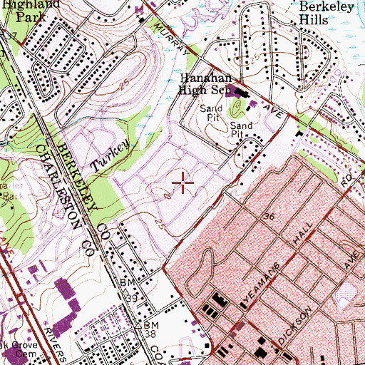 Topographic Map of Belvedere, SC