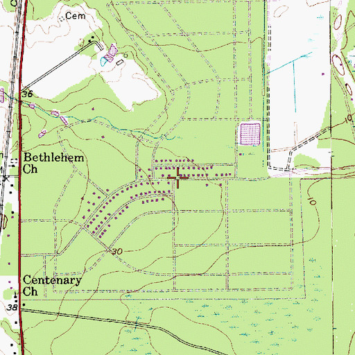 Topographic Map of Berkeley Country Club Subdivision, SC