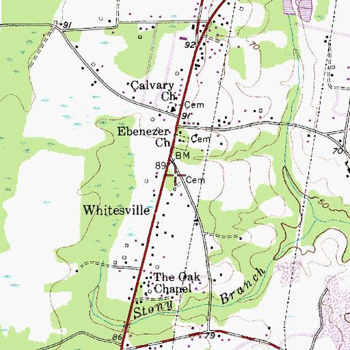Topographic Map of Holy Family Episcopal Church, SC