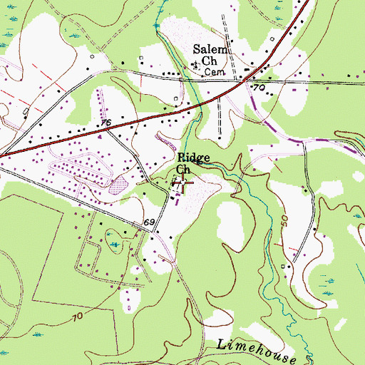 Topographic Map of Ridge Cemetery, SC