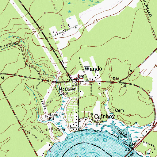 Topographic Map of Wando Methodist Church, SC