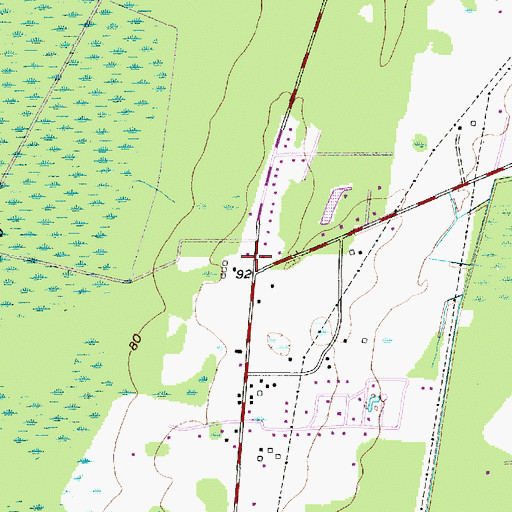 Topographic Map of Whitesville School (historical), SC