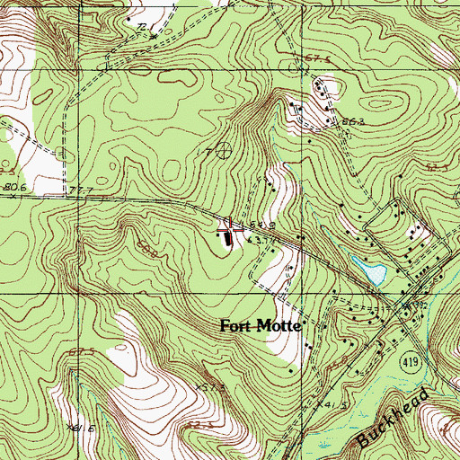 Topographic Map of Fort Motte School, SC