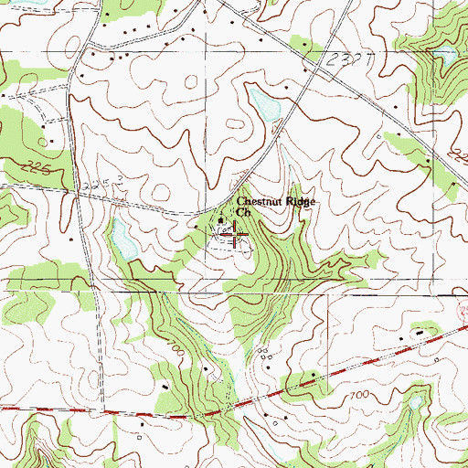 Topographic Map of Chesnut Ridge Cemetery, SC