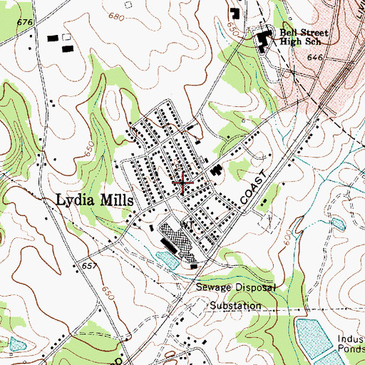 Topographic Map of Lydia Baptist Church, SC