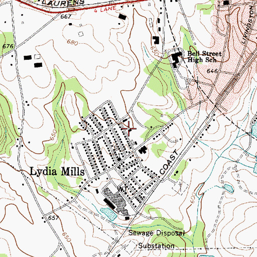 Topographic Map of Lydia Church of God, SC