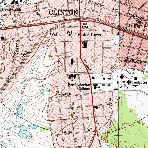 Topographic Map of Mary Shane Memorial Grade School, SC