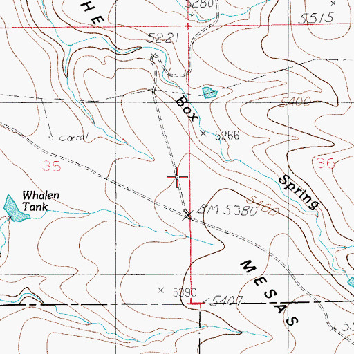 Topographic Map of The Mesas, AZ