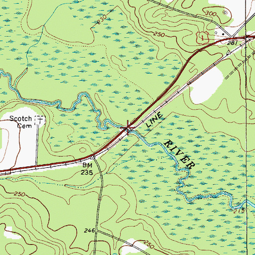 Topographic Map of McGougans Bridge, SC