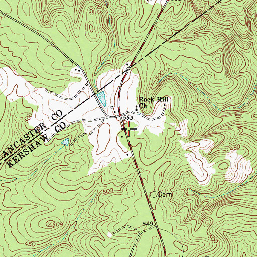 Topographic Map of Warrens Old Muster Ground, SC