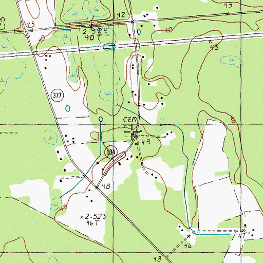 Topographic Map of Johnson Cemetery, SC