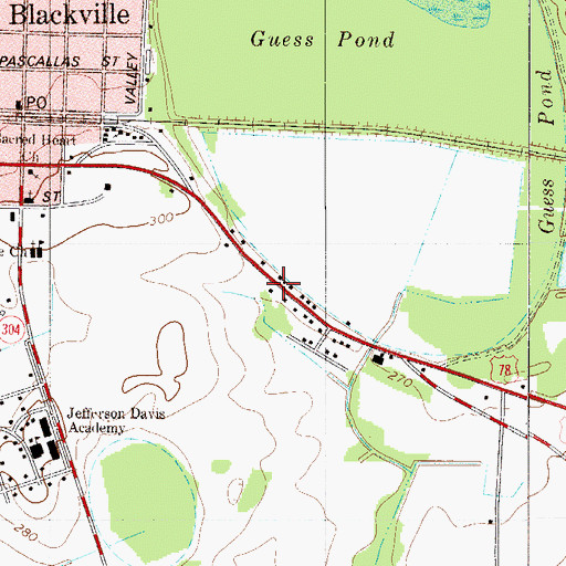 Topographic Map of Blackville School (historical), SC
