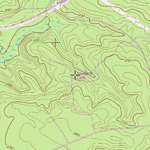 Topographic Map of Sanders Cemetery, SC