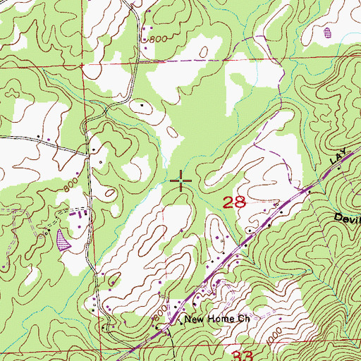 Topographic Map of Mud Spring Branch, AL