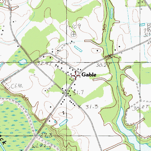 Topographic Map of Gable School (historical), SC