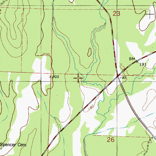 Topographic Map of Murphy Branch, AL