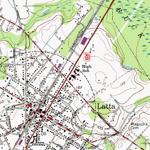 Topographic Map of Latta Primary School, SC