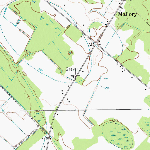 Topographic Map of Mallory Church of God, SC